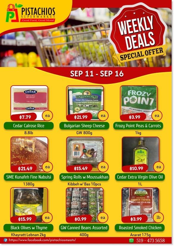 Pistachios Supermarket Flyer September 11 to 16