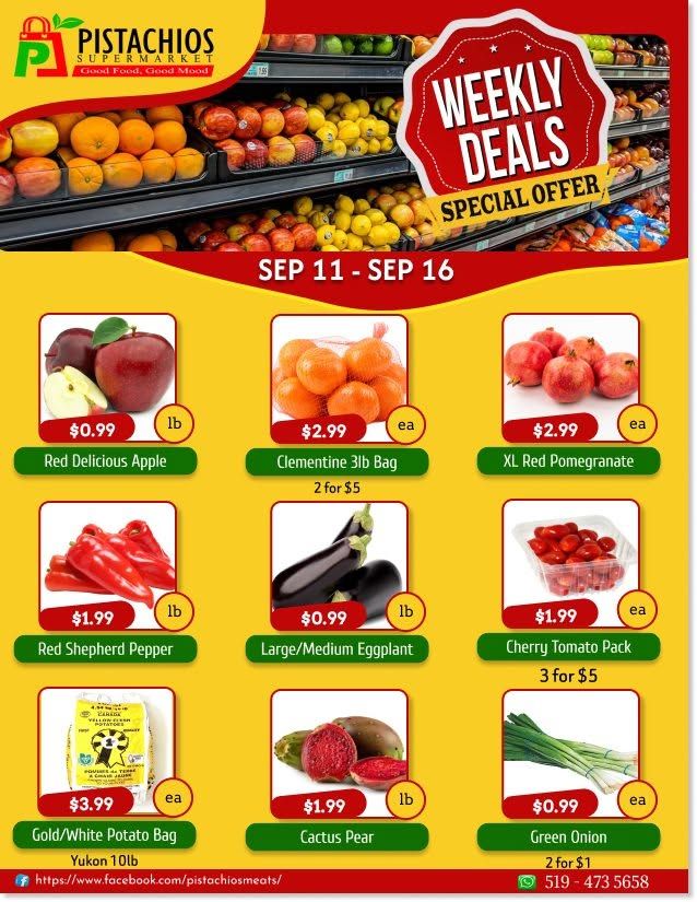 Pistachios Supermarket Flyer September 11 to 16