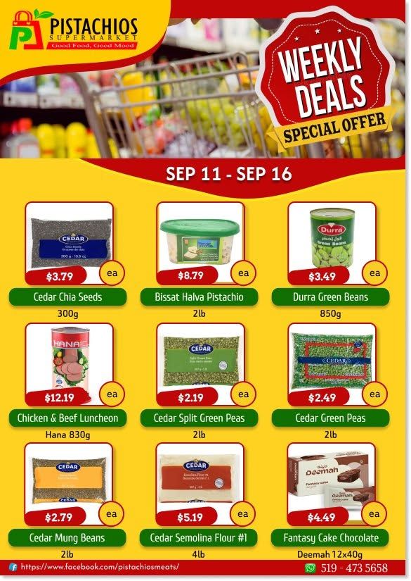 Pistachios Supermarket Flyer September 11 to 16