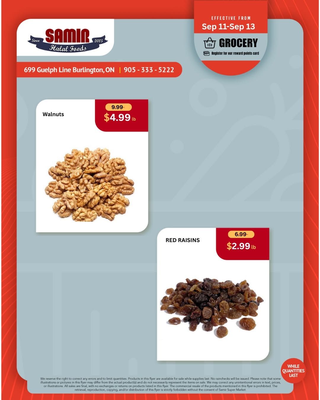 Samir Supermarket (Burlington) Flyer September 11 to 13