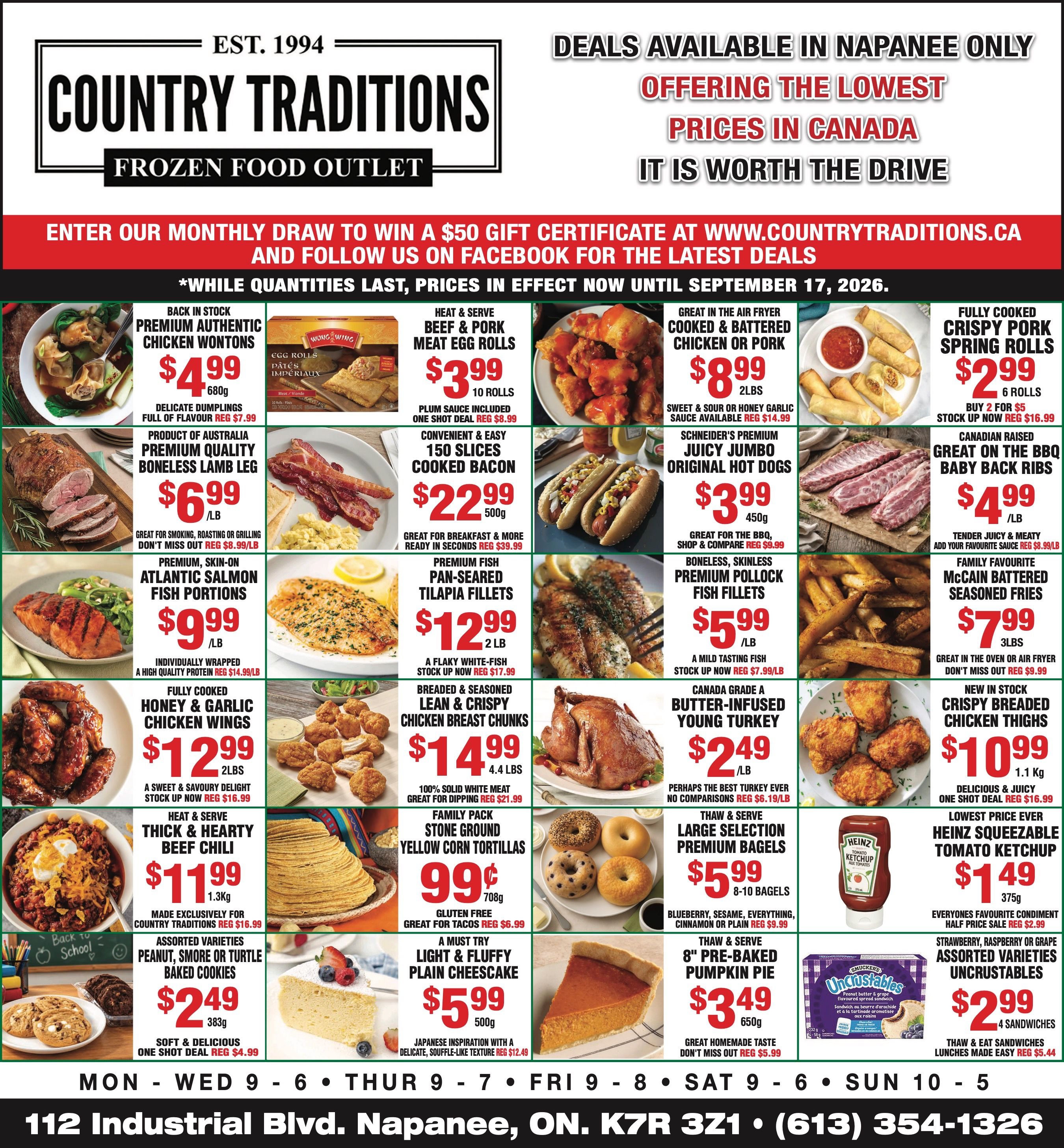 Country Traditions Flyer September 10 to 17
