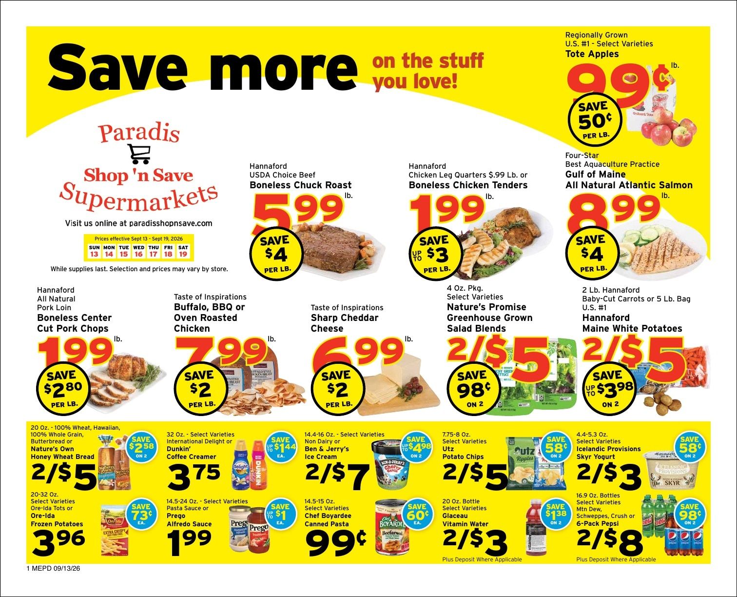 Paradis Shop'n Save Weekly Ad September 13 - 19, 2026