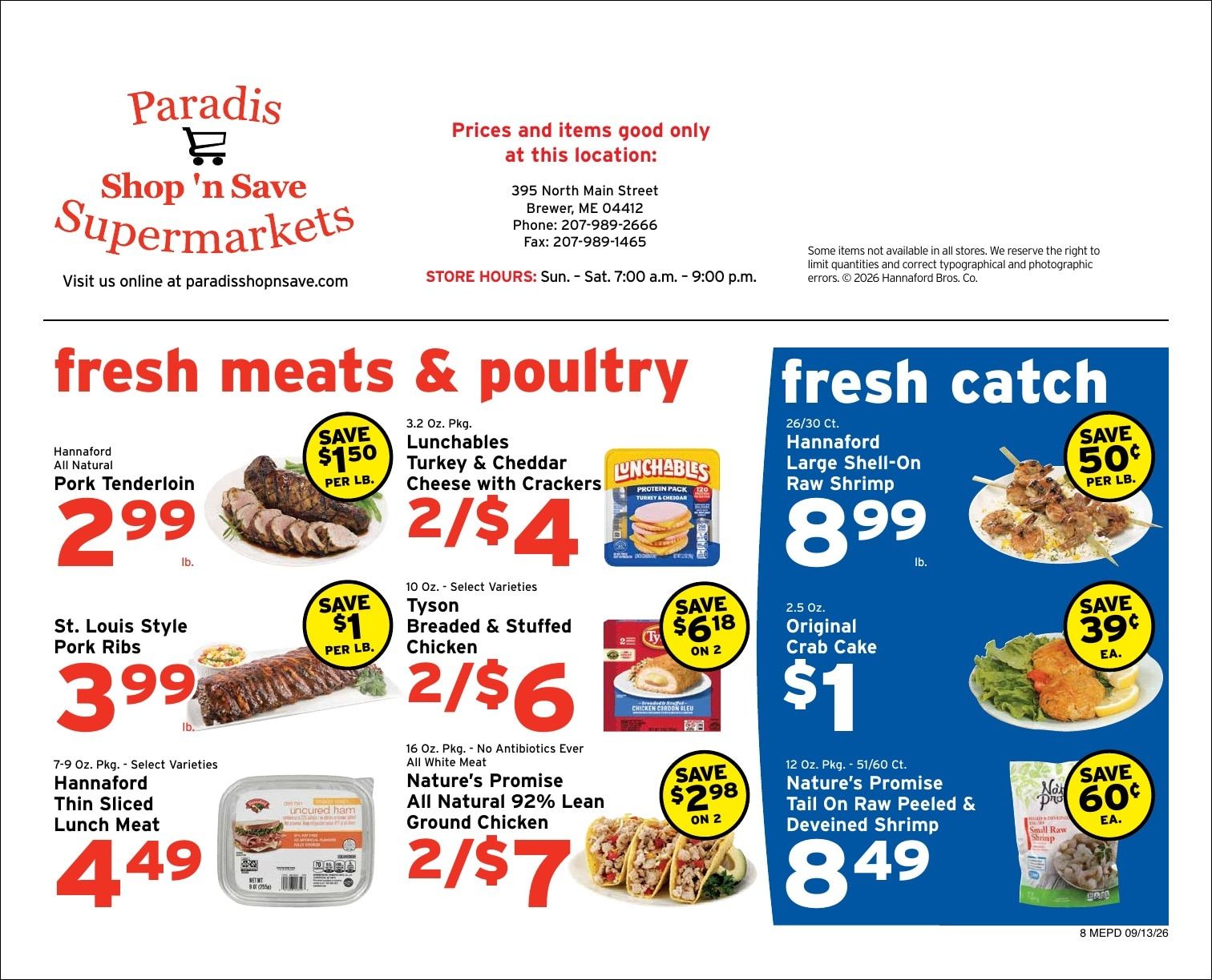 Paradis Shop'n Save Weekly Ad September 13 - 19, 2026