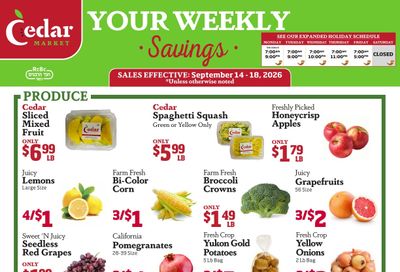 Cedar Market Weekly Ad September 17 - 18, 2026