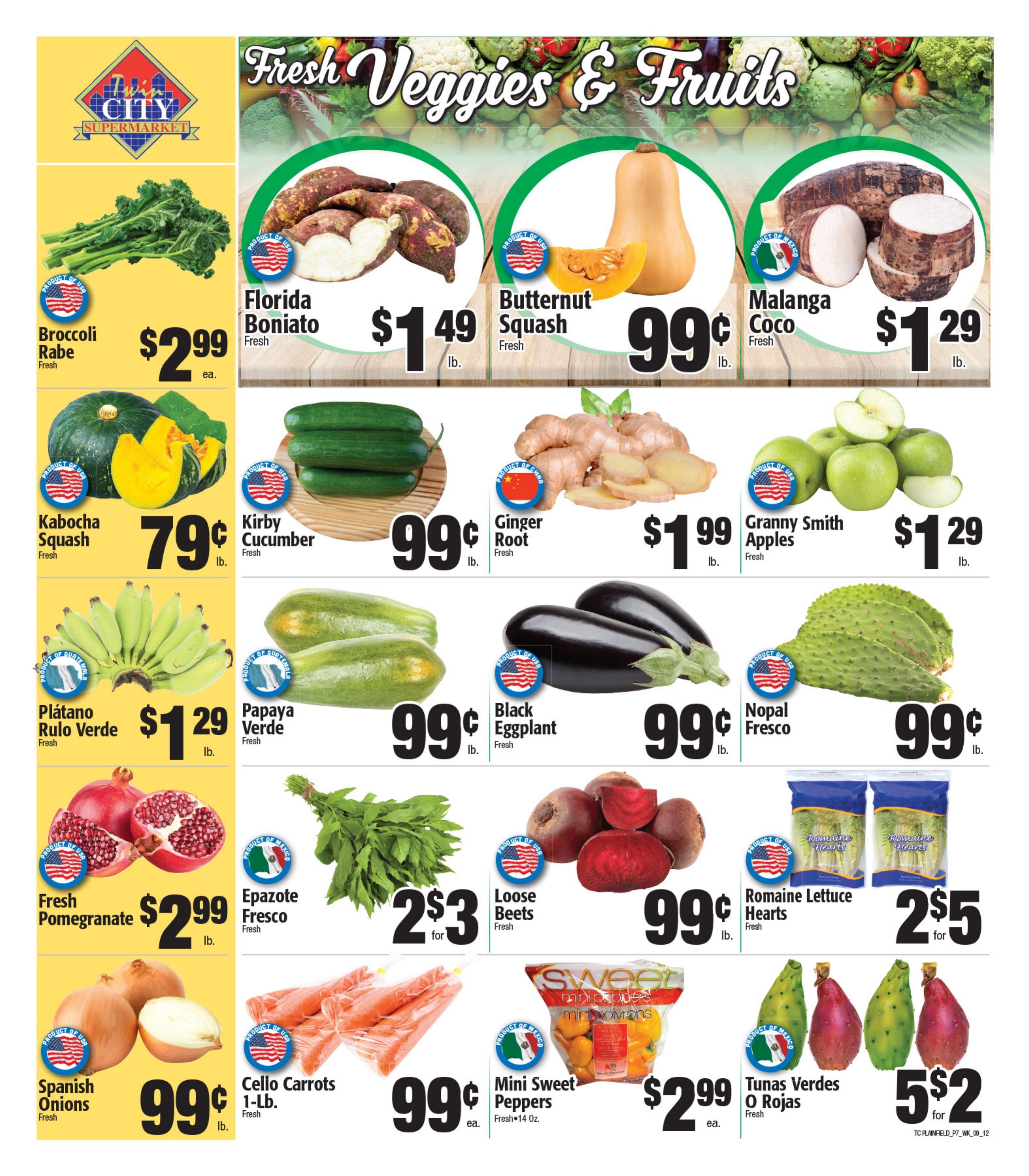 Twin City Supermarket (600 Park Avenue, Plainfield, NJ) Weekly Ad September 7 - 13, 2026