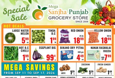 Sanjha Punjab Grocery Store Flyer September 11 to 17