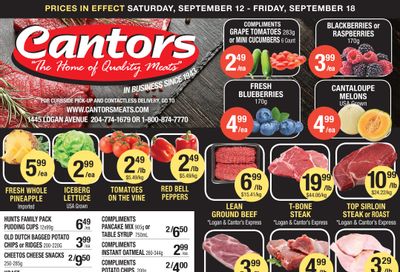 Cantor's Meats Flyer September 12 to 18