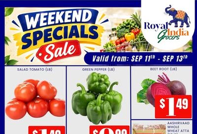 Royal India Grocers Flyer September 11 to 13