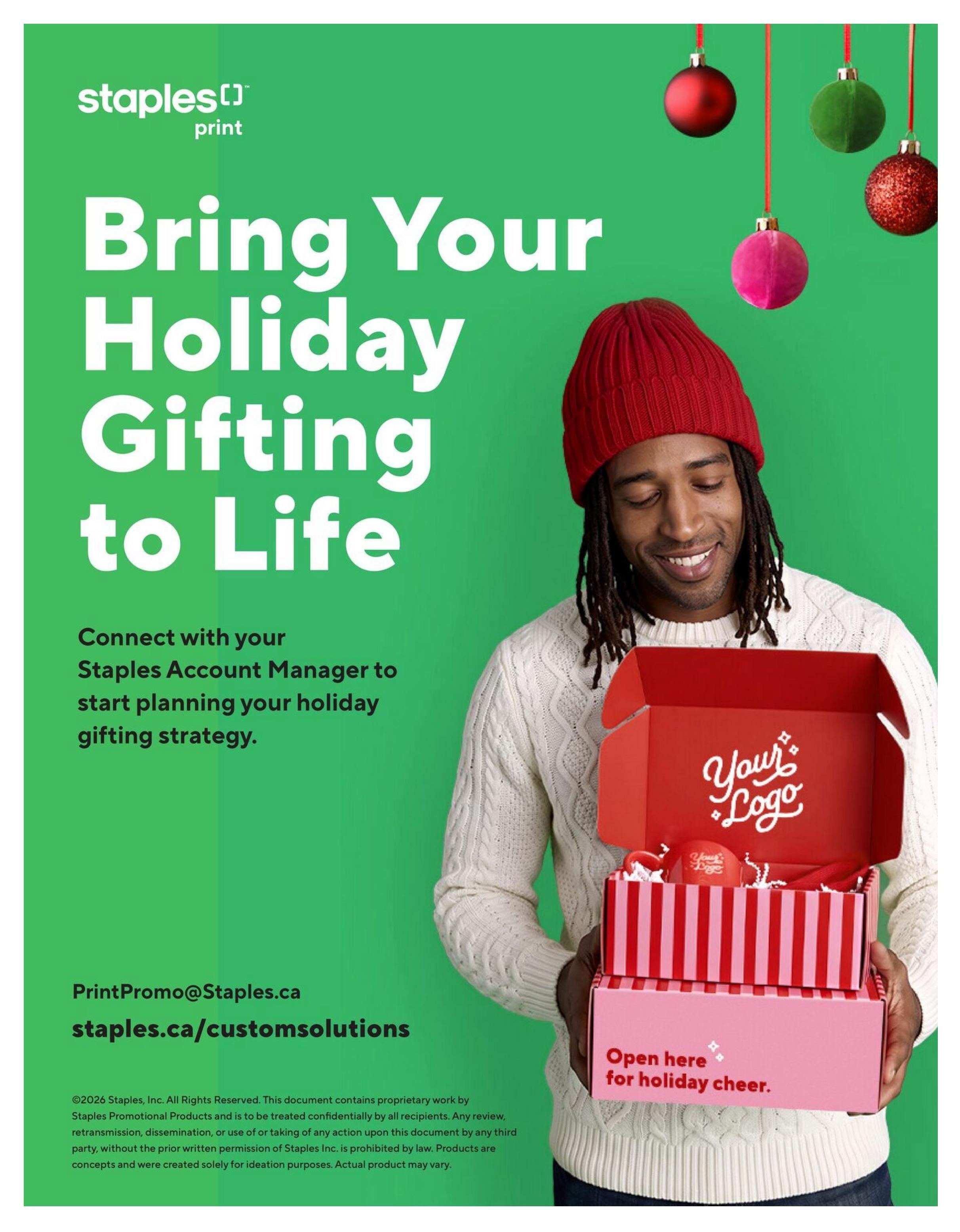Staples Holiday Idea Gift Guide September 10 to December 31