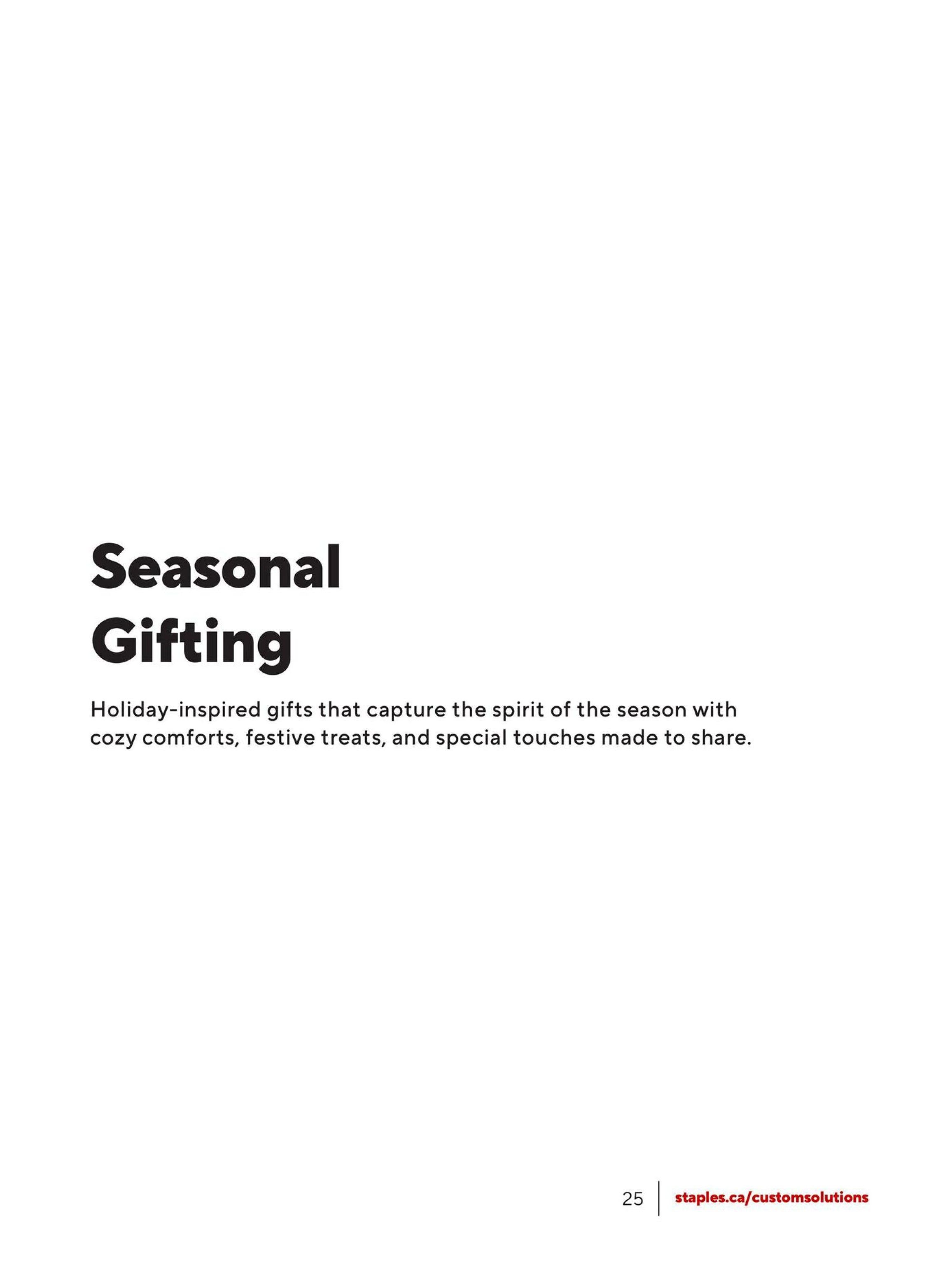 Staples Holiday Idea Gift Guide September 10 to December 31