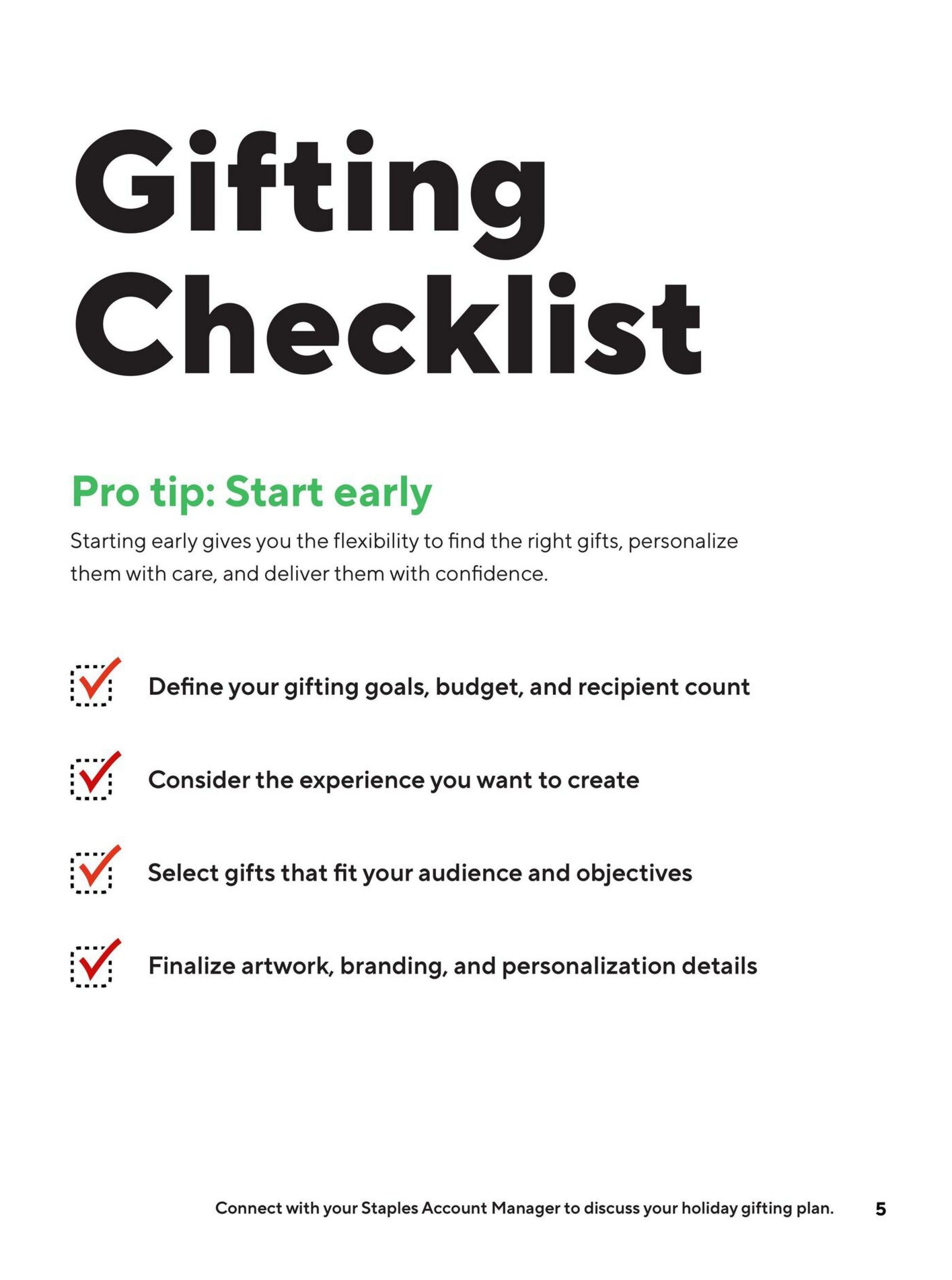 Staples Holiday Idea Gift Guide September 10 to December 31