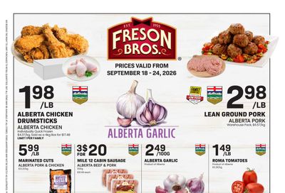 Freson Bros. Flyer September 18 to 24
