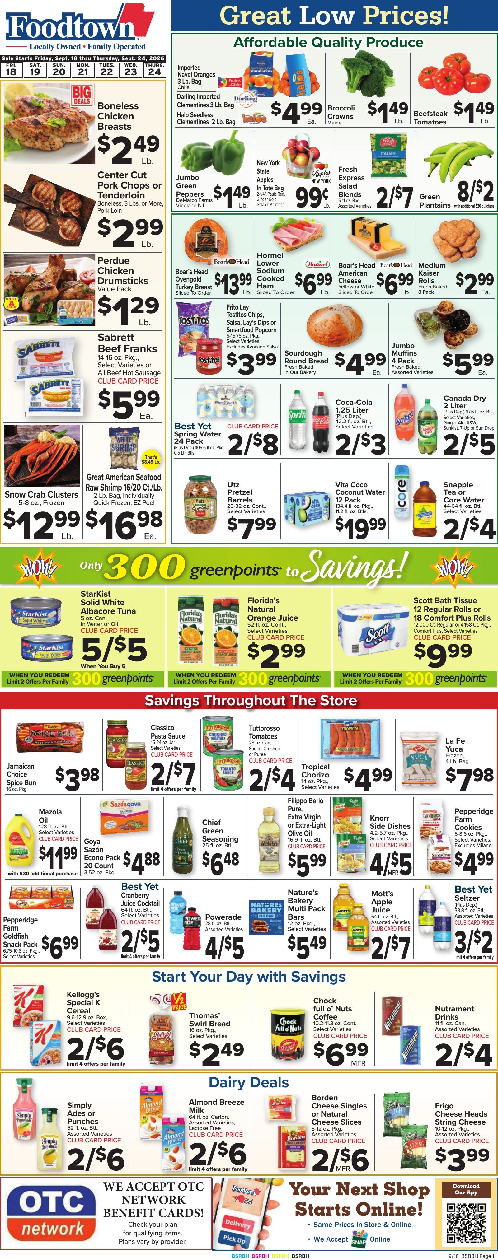 Foodtown Weekly Ad September 18 - 24, 2026