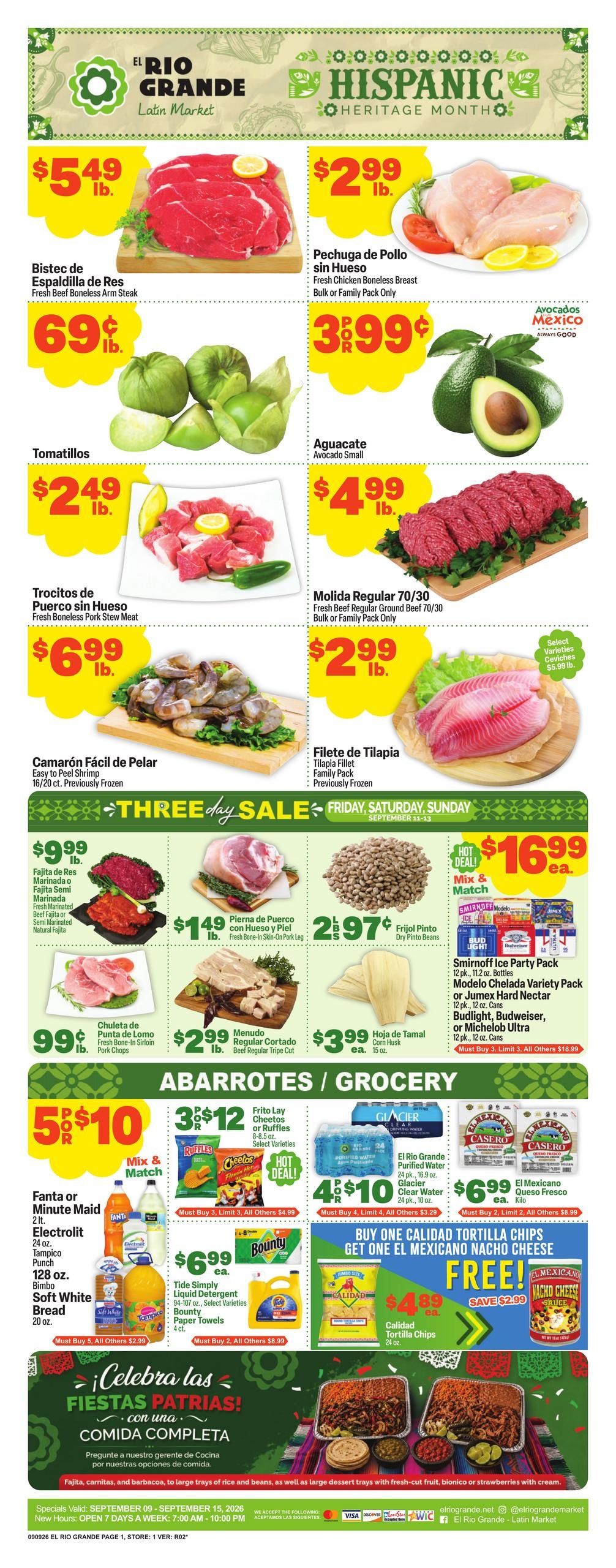 El Rio Grande (Dallas Area, TX) Weekly Ad September 9 - 15, 2026