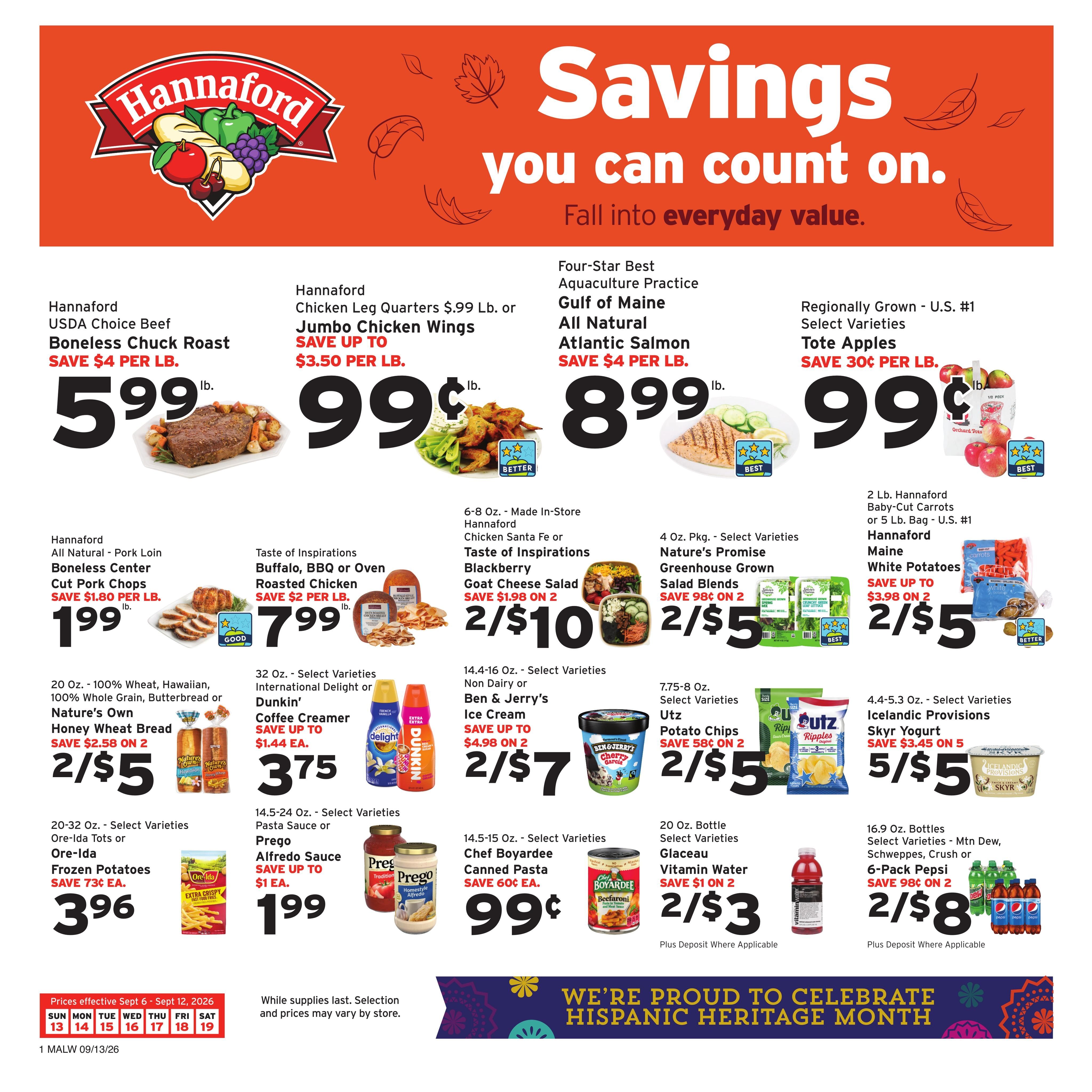 Hannaford (Athol Area, MA) Week 38 Weekly Ad September 13 - 19, 2026
