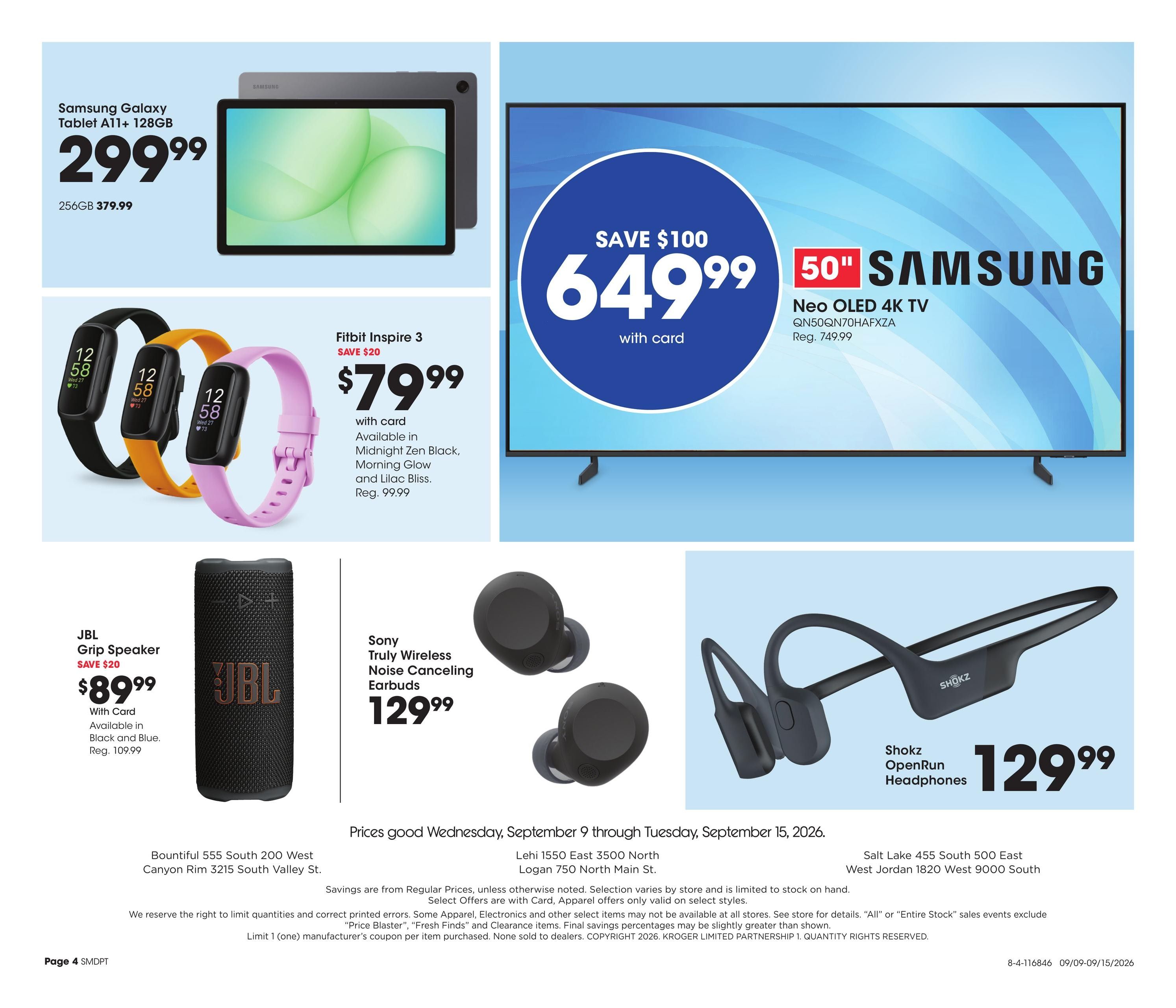 Smith's (Kamas Area, UT) Home & Apparel Weekly Ad September 9 - 15, 2026
