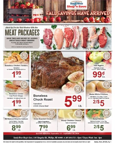Sandy River Shop 'n Save Weekly Ad September 13 - 19, 2026