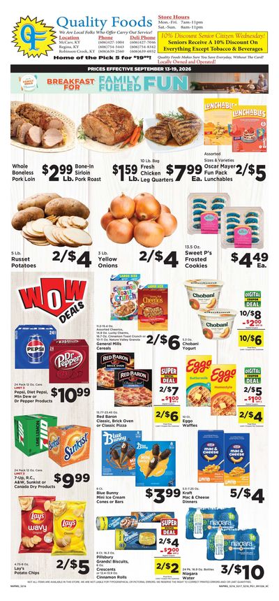 Quality Foods - Buskirk Breakfast For Family Fueled Fun Weekly Ad September 13 - 19, 2026