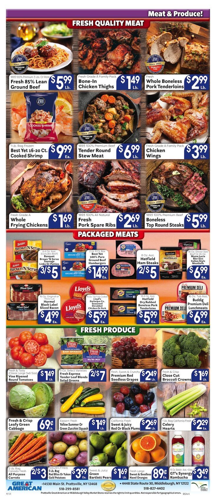 Valley Market and Jim's Great American Weekly Ad September 13 - 19, 2026