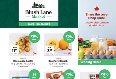Blush Lane Organic Market Flyer September 13 to 19