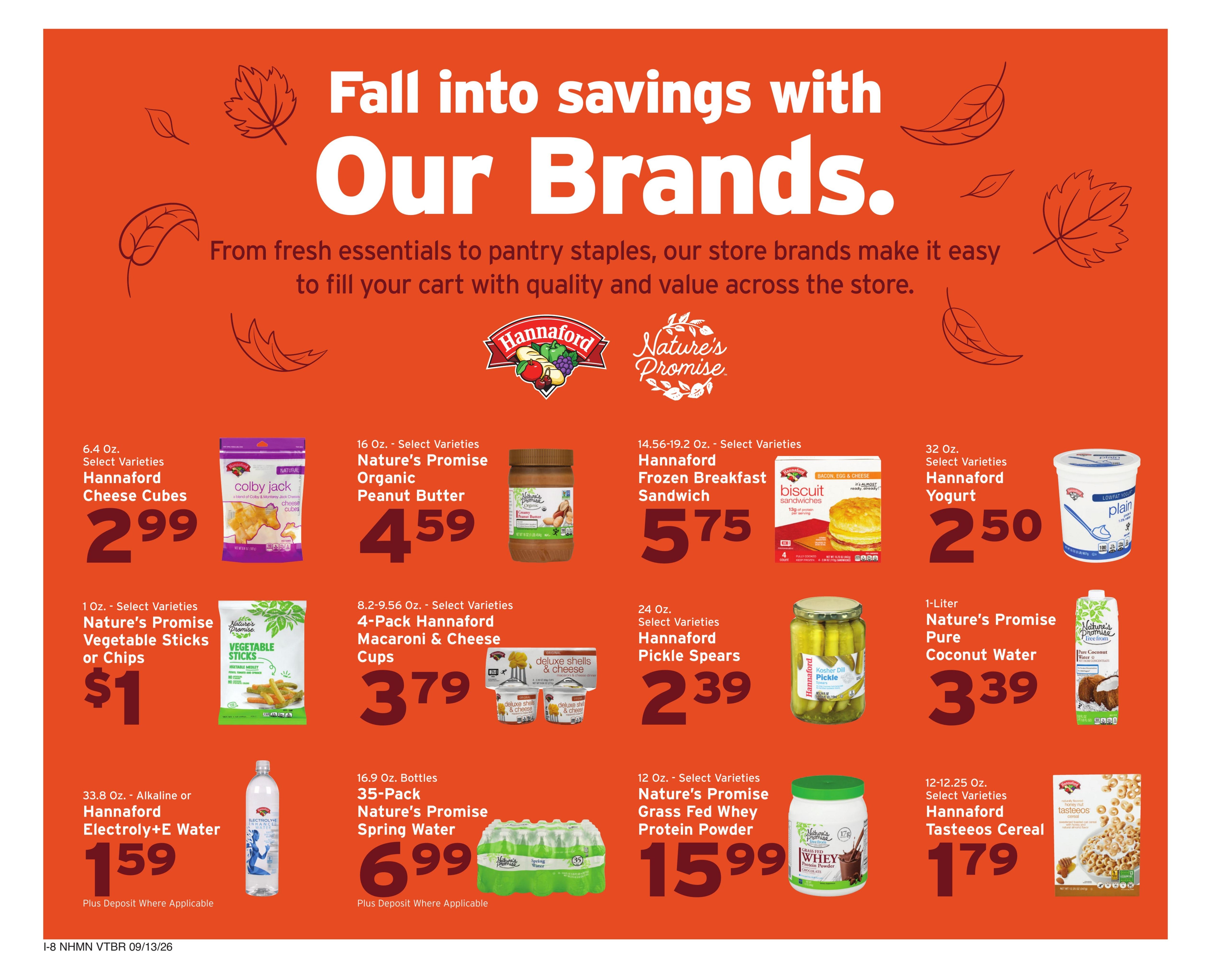 Hannaford (Brattleboro Area, VT) Week 38 Weekly Ad September 13 - 19, 2026