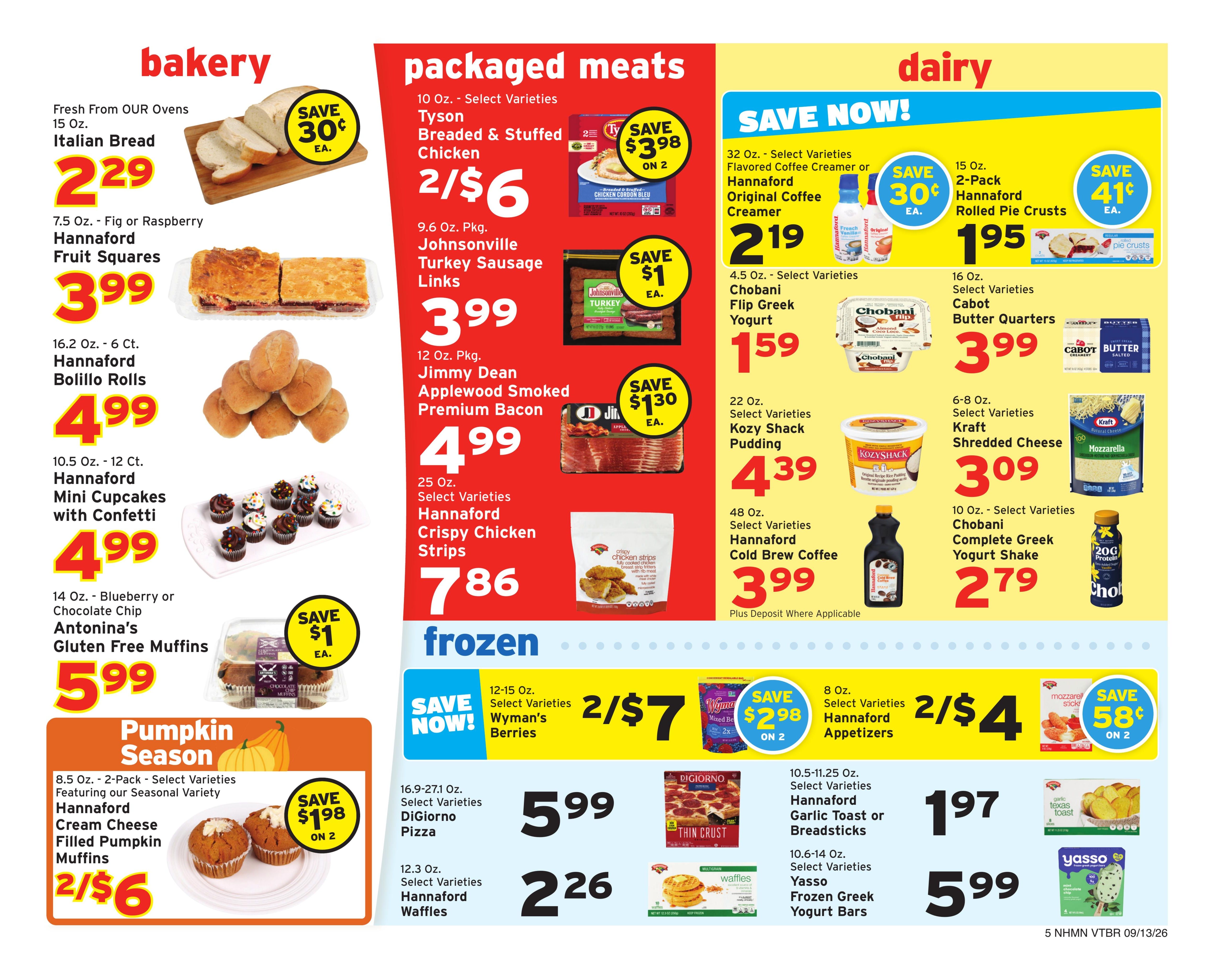 Hannaford (Brattleboro Area, VT) Week 38 Weekly Ad September 13 - 19, 2026