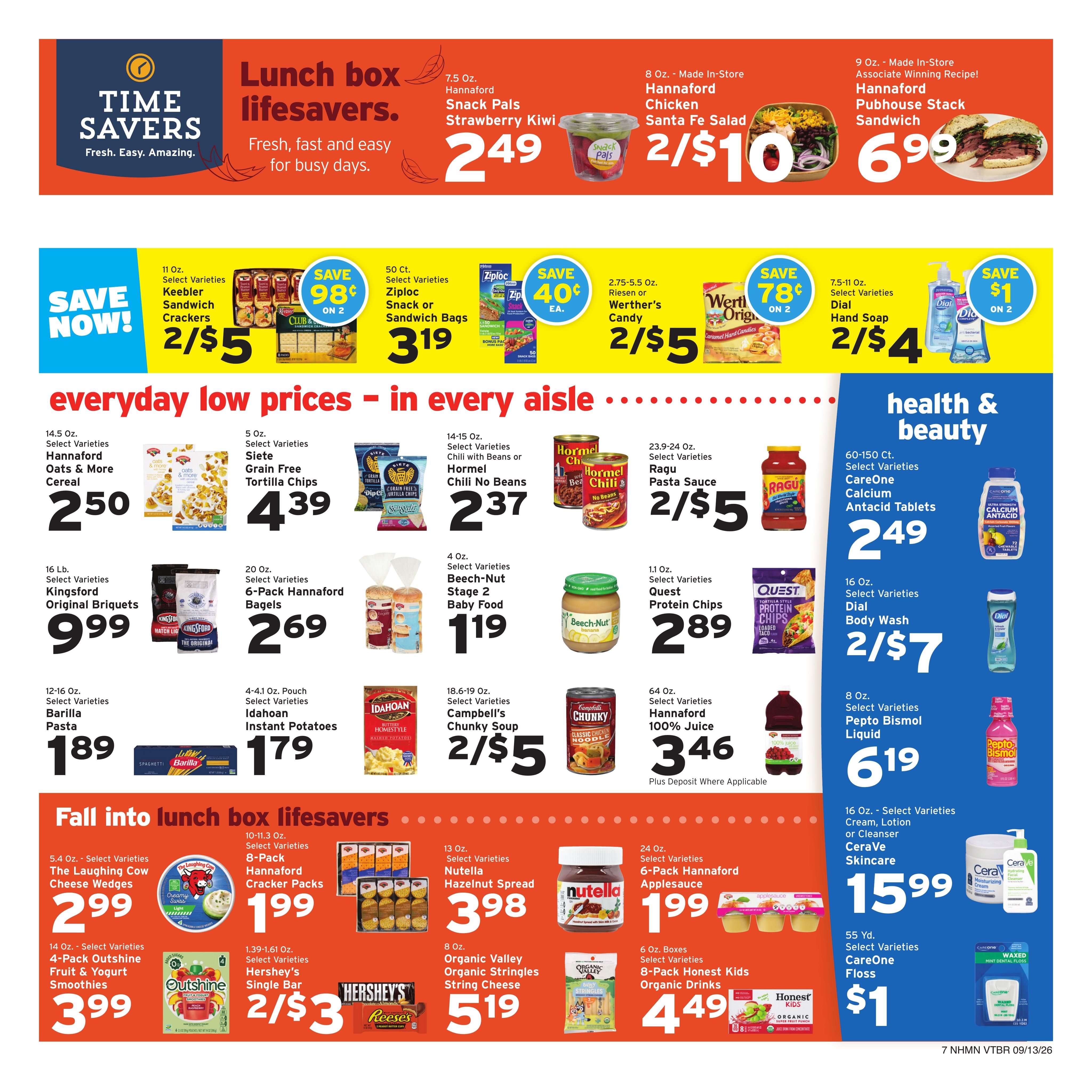 Hannaford (Brattleboro Area, VT) Week 38 Weekly Ad September 13 - 19, 2026