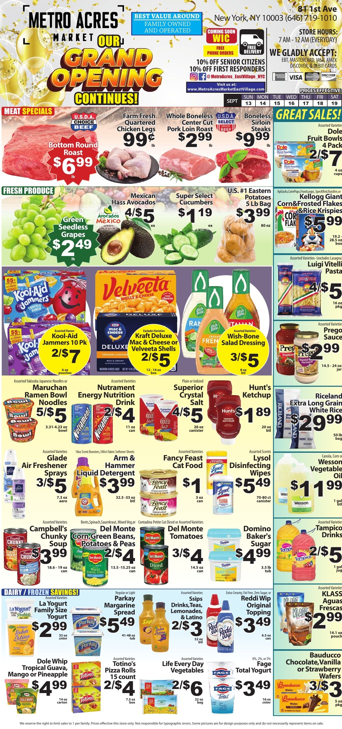 Metro Acres Market (New York, NY) Weekly Ad September 13 - 19, 2026