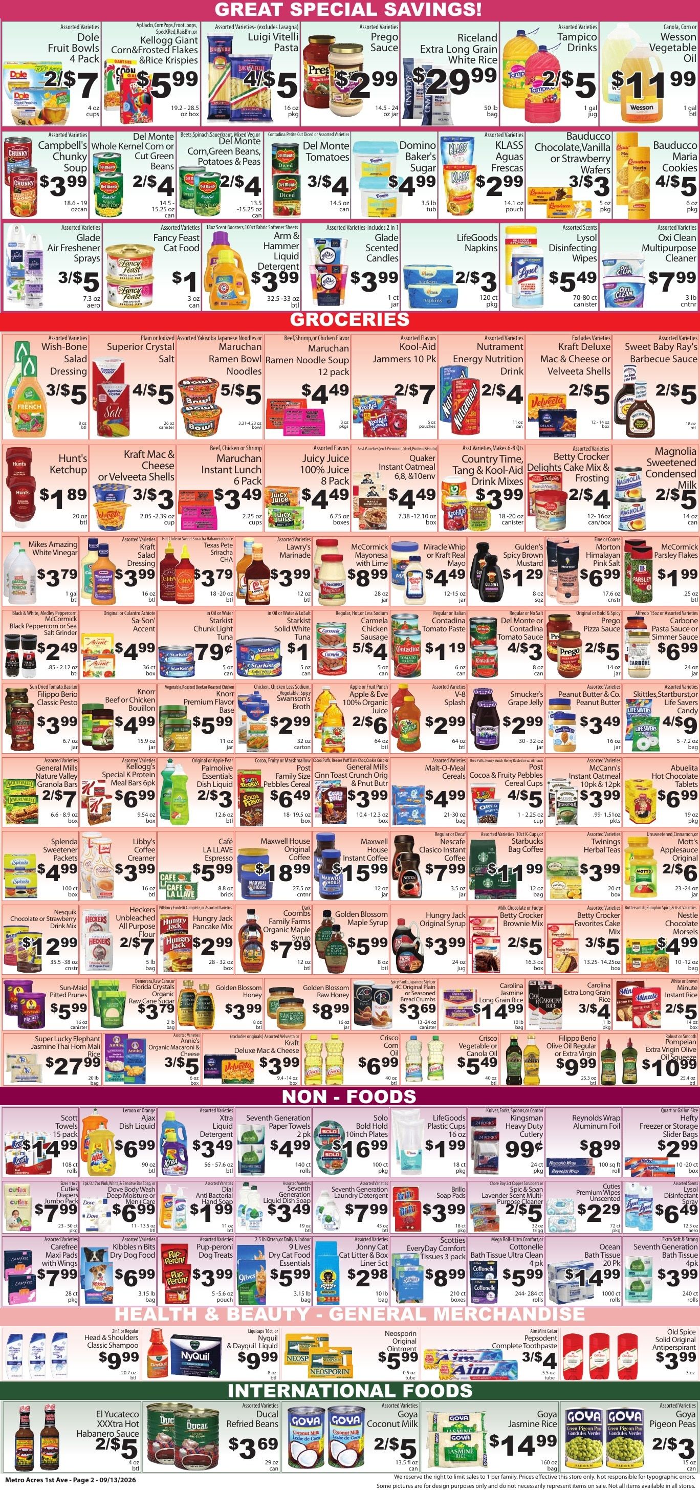Metro Acres Market (New York, NY) Weekly Ad September 13 - 19, 2026