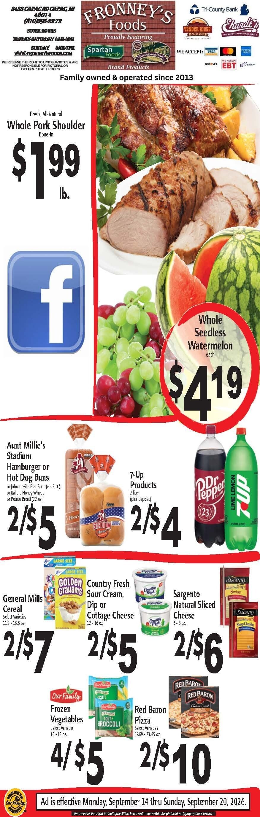 Fronney's Foods Weekly Ad September 14 - 20, 2026