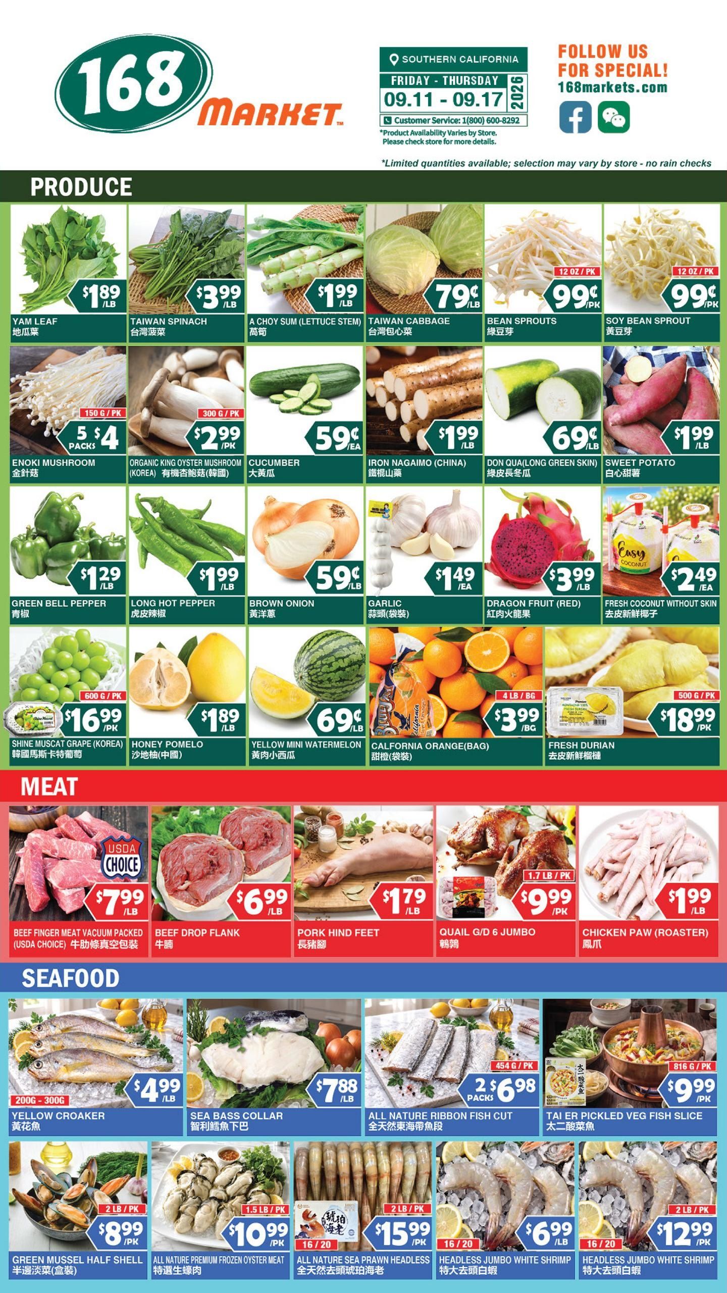 168 Market Weekly Ad September 11 - 17, 2026