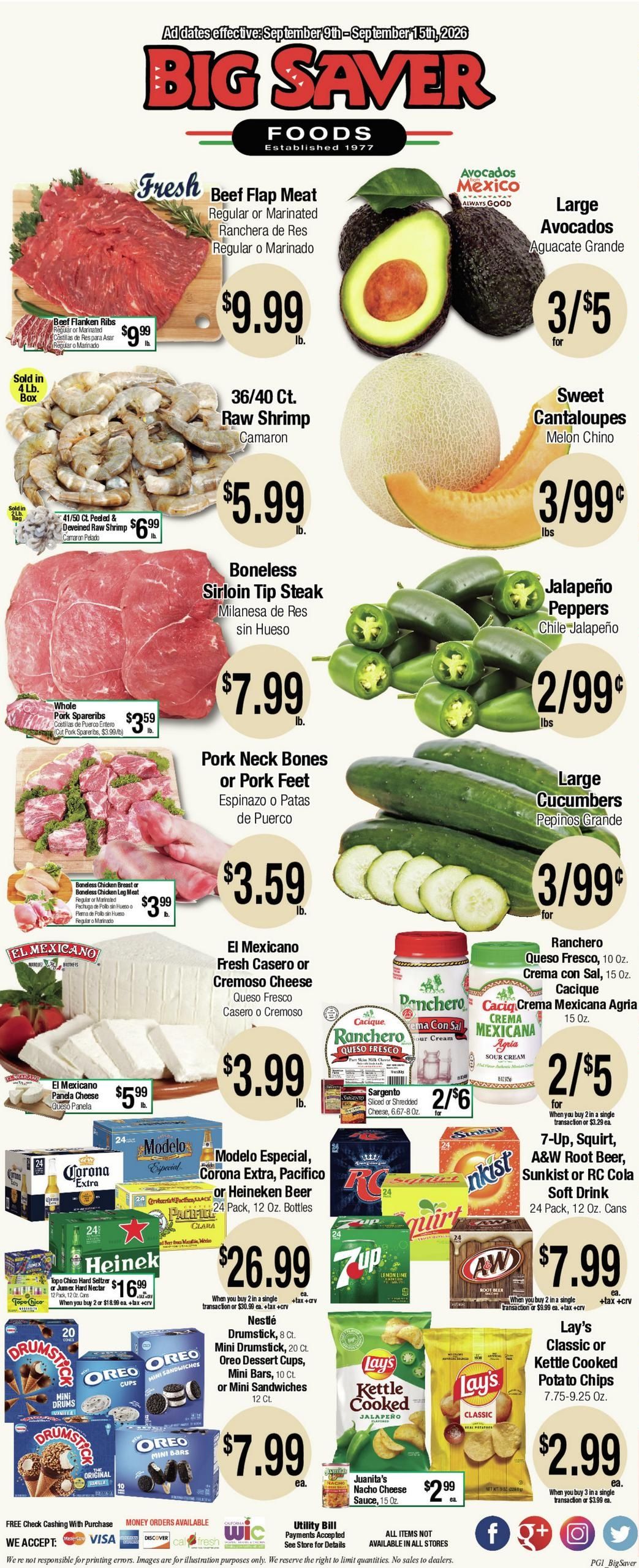 Big Saver Foods Weekly Ad September 9 - 15, 2026