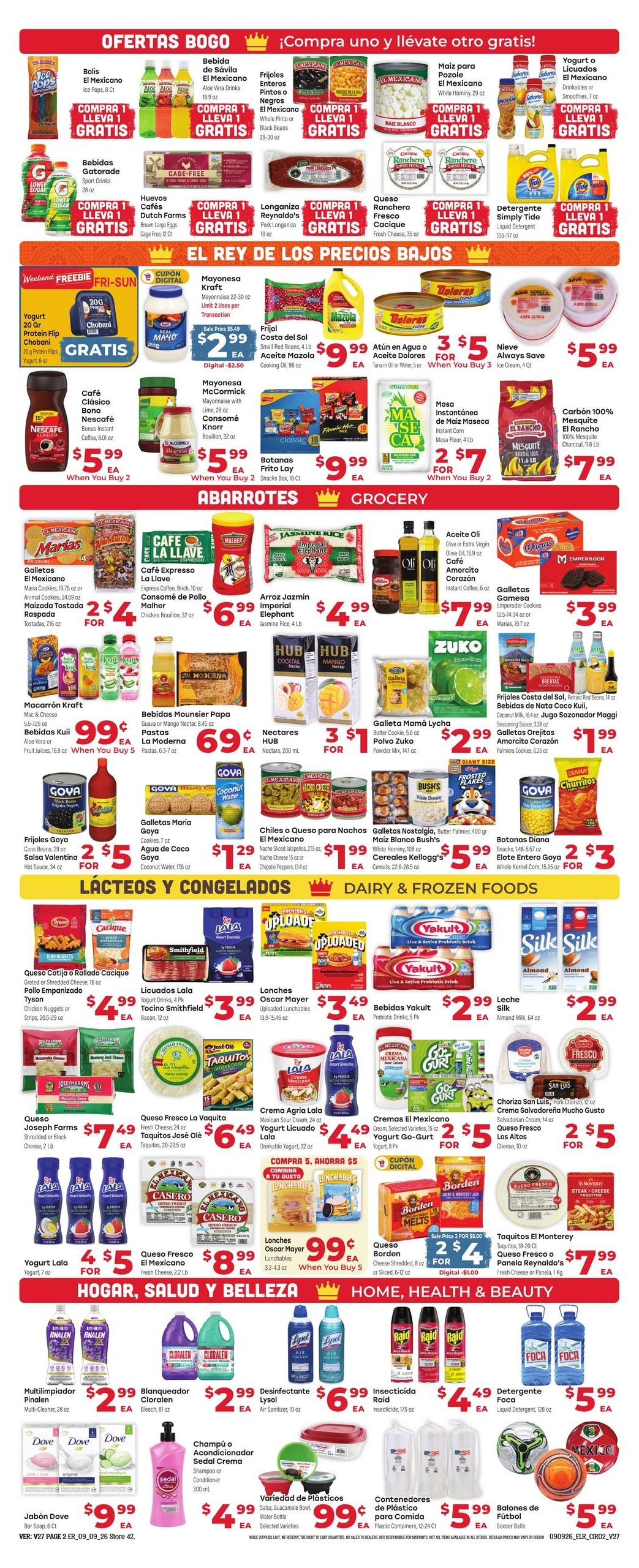 El Rancho Supermercado (Brownsville Area, TX) Weekly Ad September 9 - 15, 2026