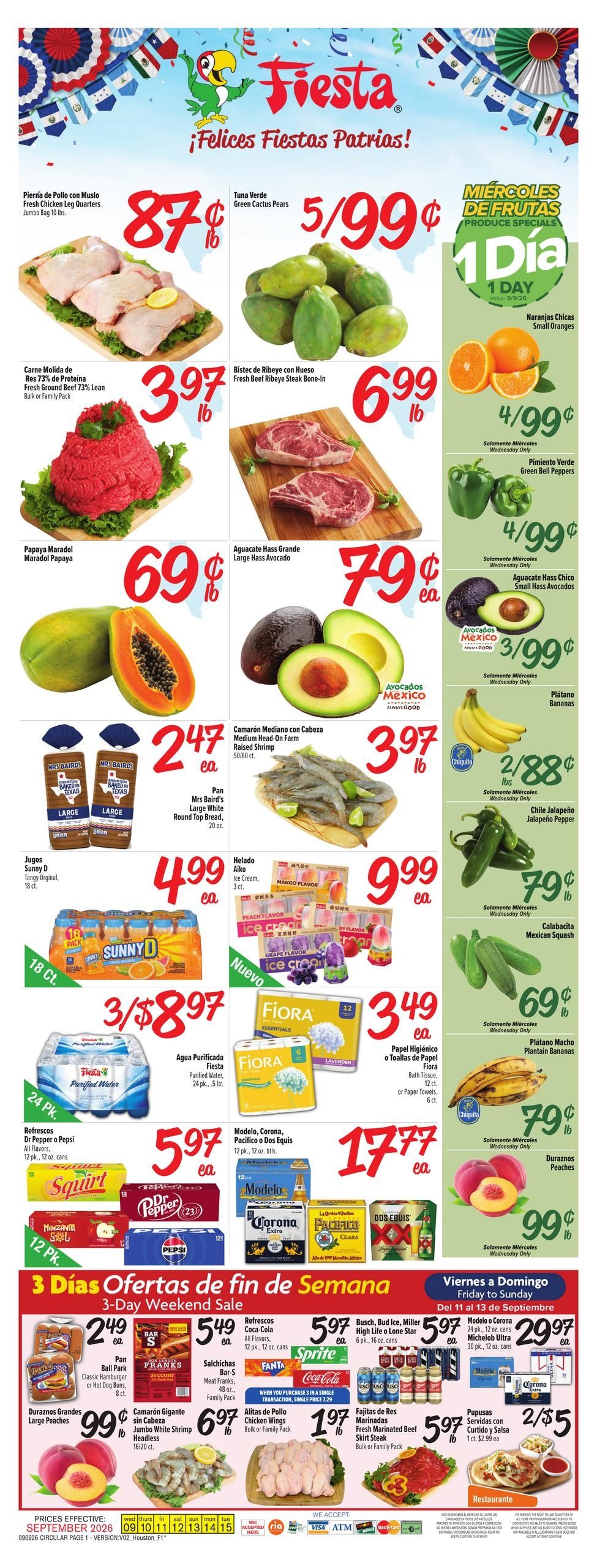 Fiesta Mart (Conroe Area, TX) Weekly Ad September 9 - 15, 2026