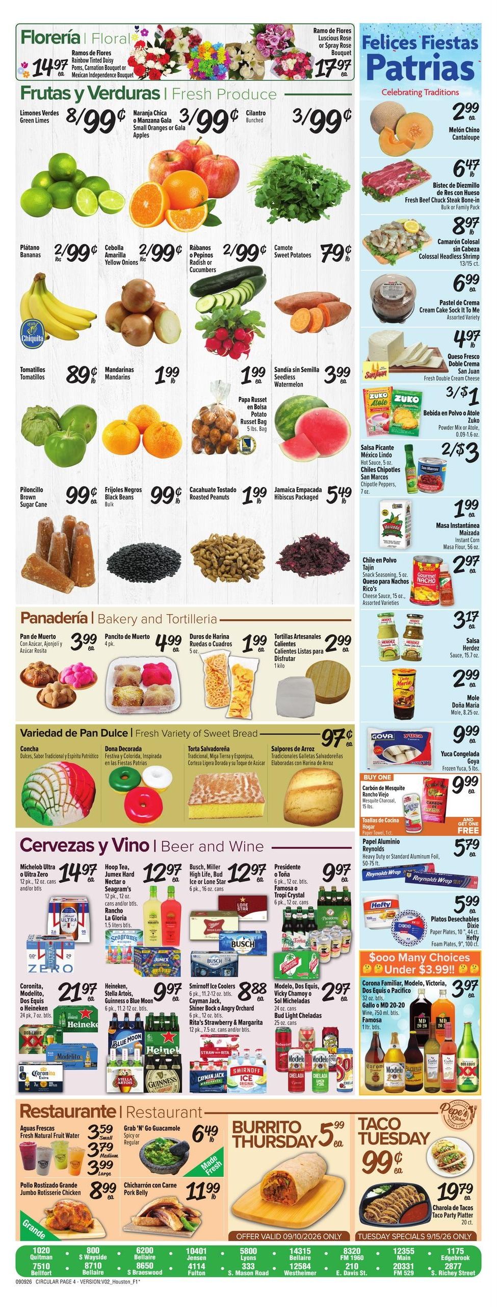 Fiesta Mart (Conroe Area, TX) Weekly Ad September 9 - 15, 2026
