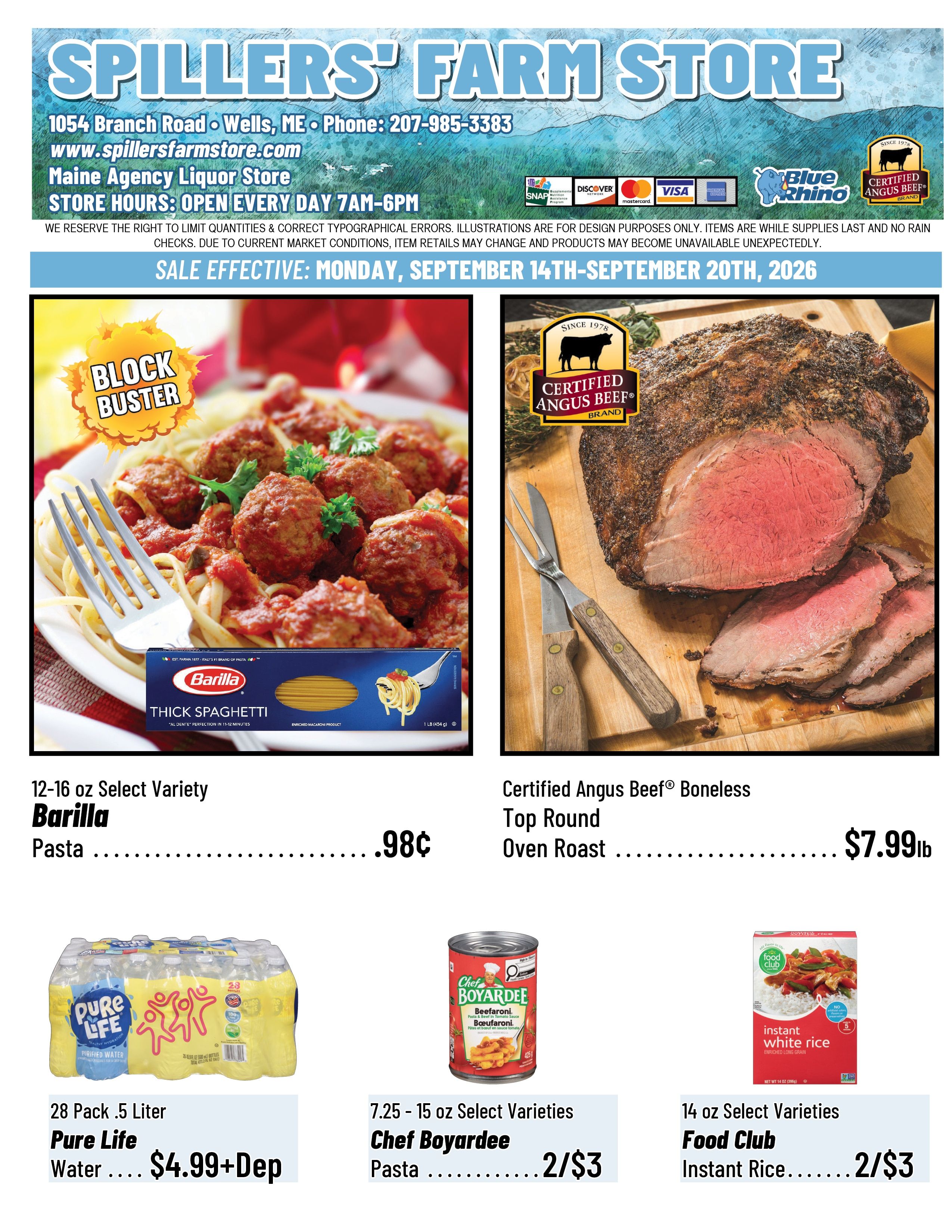 Spillers' Farm Store Weekly Ad September 14 - 20, 2026