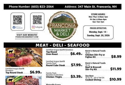 Franconia Market Weekly Ad September 14 - 20, 2026