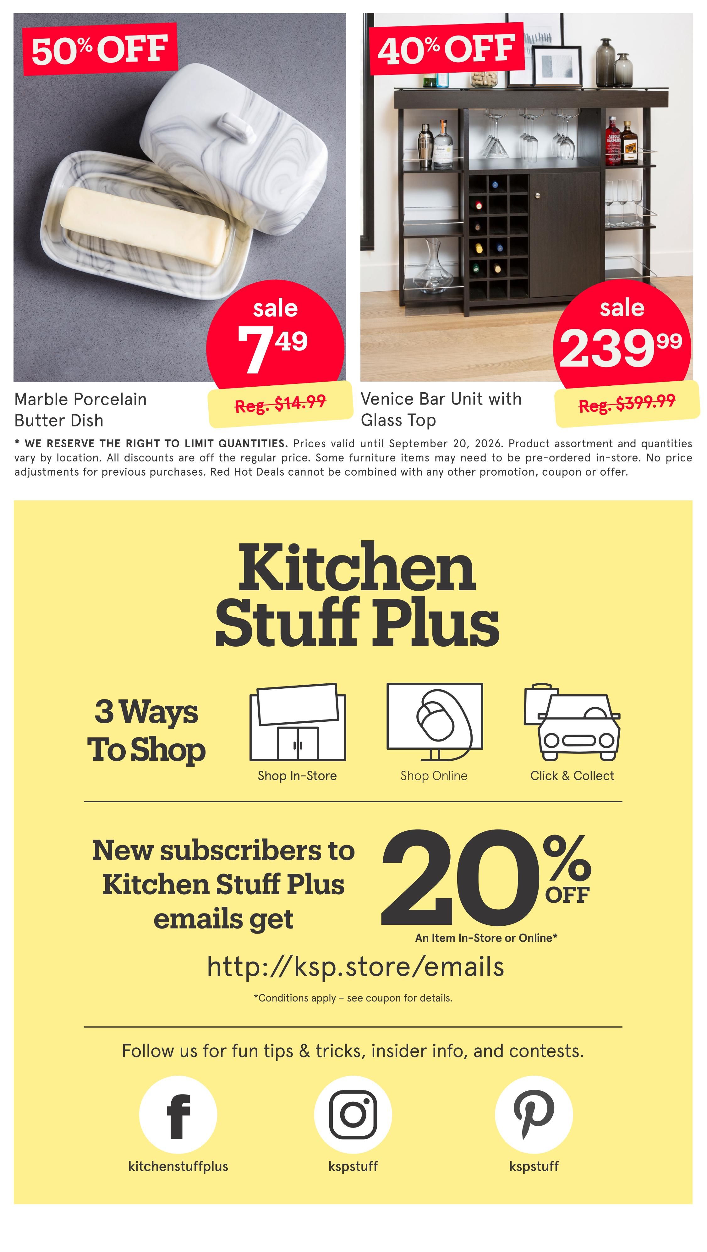 Kitchen Stuff Plus Red Hot Deals Flyer September 14 to 20