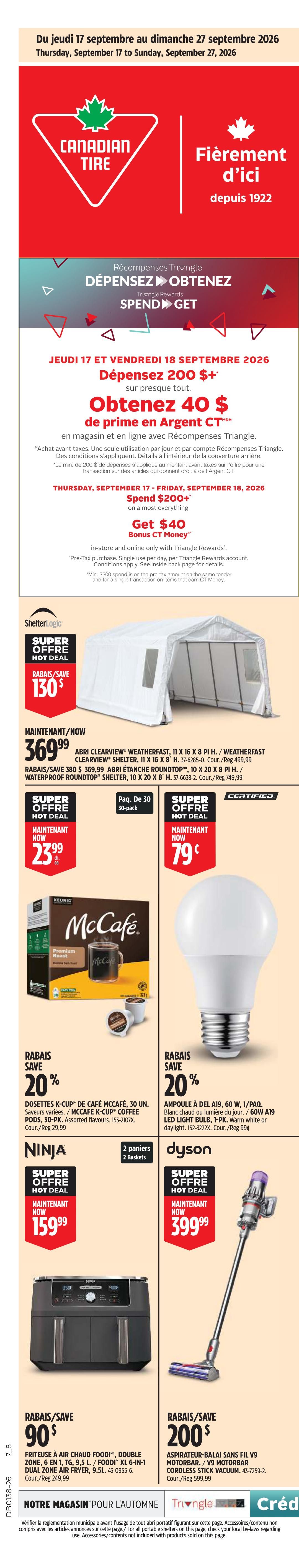 Canadian Tire (QC) Flyer September 17 to 24