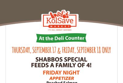 KolSave Market Deli Shabbos Specials Weekly Ad September 18 - 19, 2026