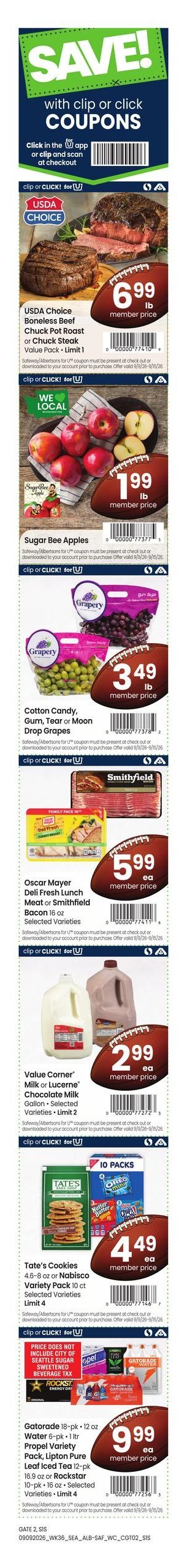 Albertsons (Bellevue-Seattle Area, WA) Weekly Ad September 9 - 15, 2026