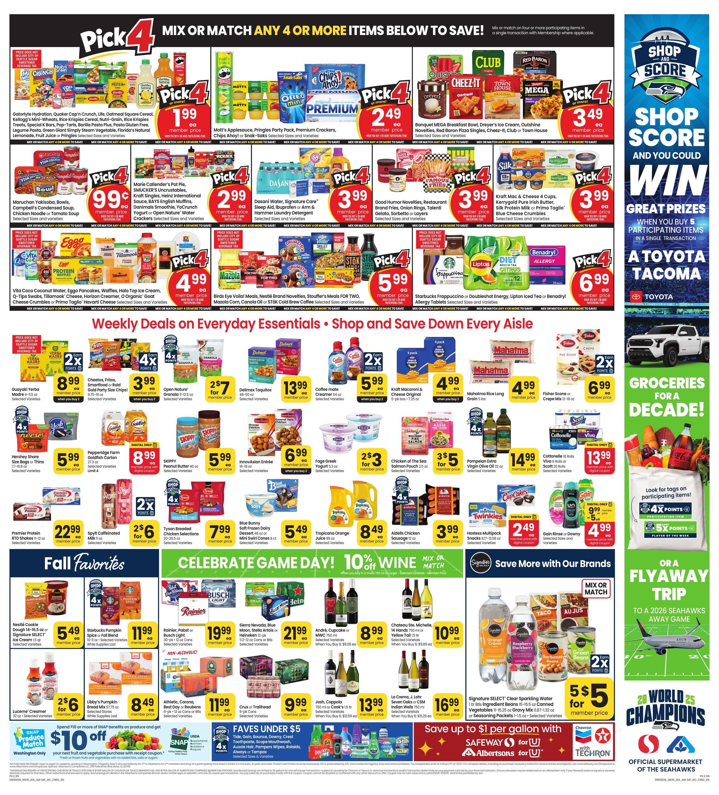 Albertsons (Bellevue-Seattle Area, WA) Weekly Ad September 9 - 15, 2026