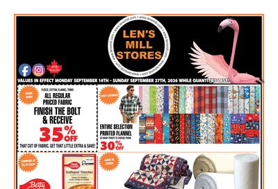 Len's Mill Stores Flyer September 14 to 27
