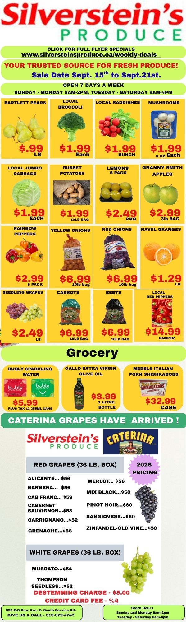 Silverstein's Produce Flyer September 15 to 21