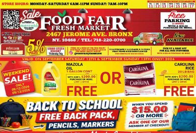 Food Fair Fresh Market Weekly Ad September 13 - 19, 2026