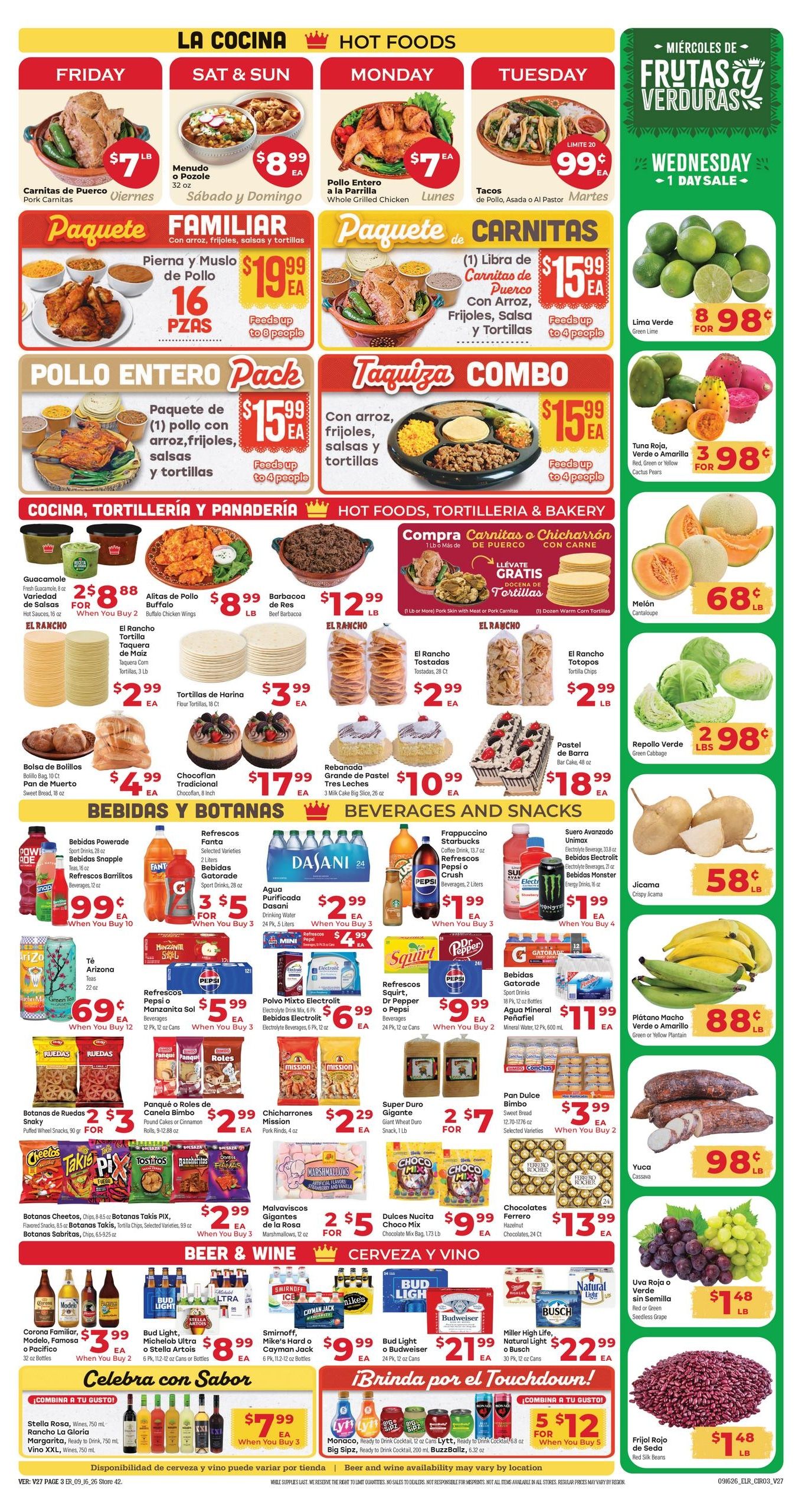 El Rancho Supermercado (Edinburg-McAllen Area, TX) Weekly Ad September 16 - 22, 2026