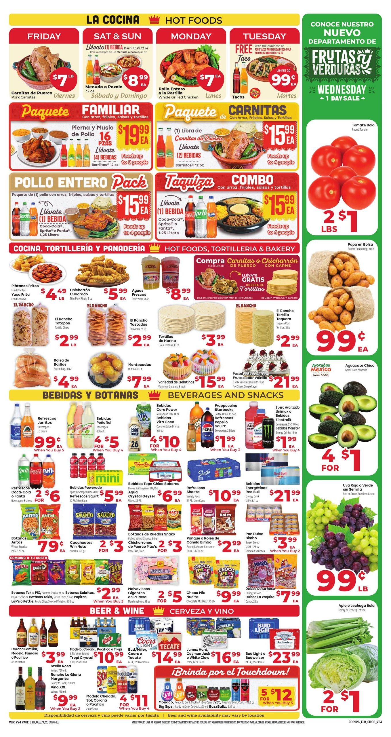 El Rancho Supermercado (Irving Area, TX) Weekly Ad September 9 - 15, 2026