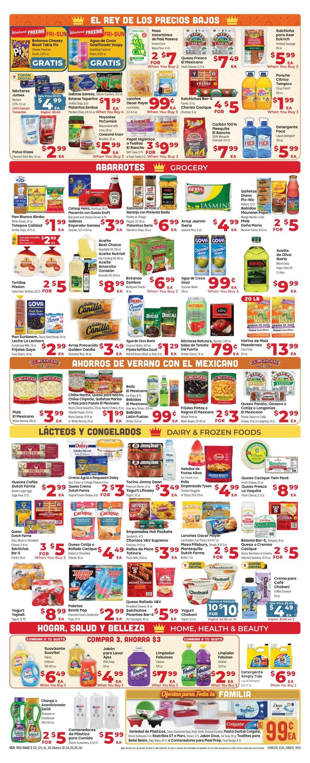 El Rancho Supermercado (Pearland-Sugar Land Area, TX) Weekly Ad September 16 - 22, 2026