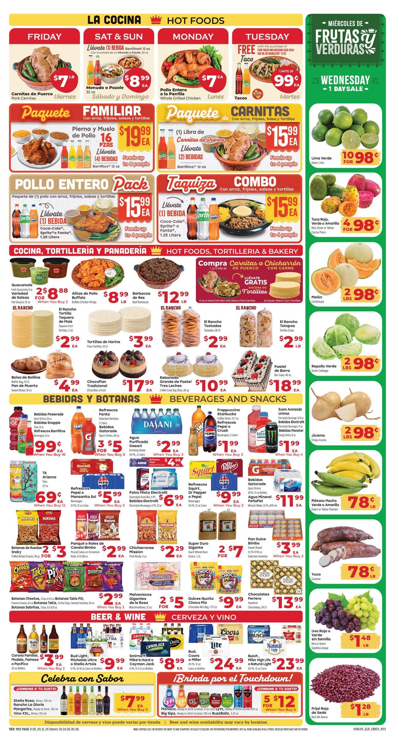 El Rancho Supermercado (Pearland-Sugar Land Area, TX) Weekly Ad September 16 - 22, 2026
