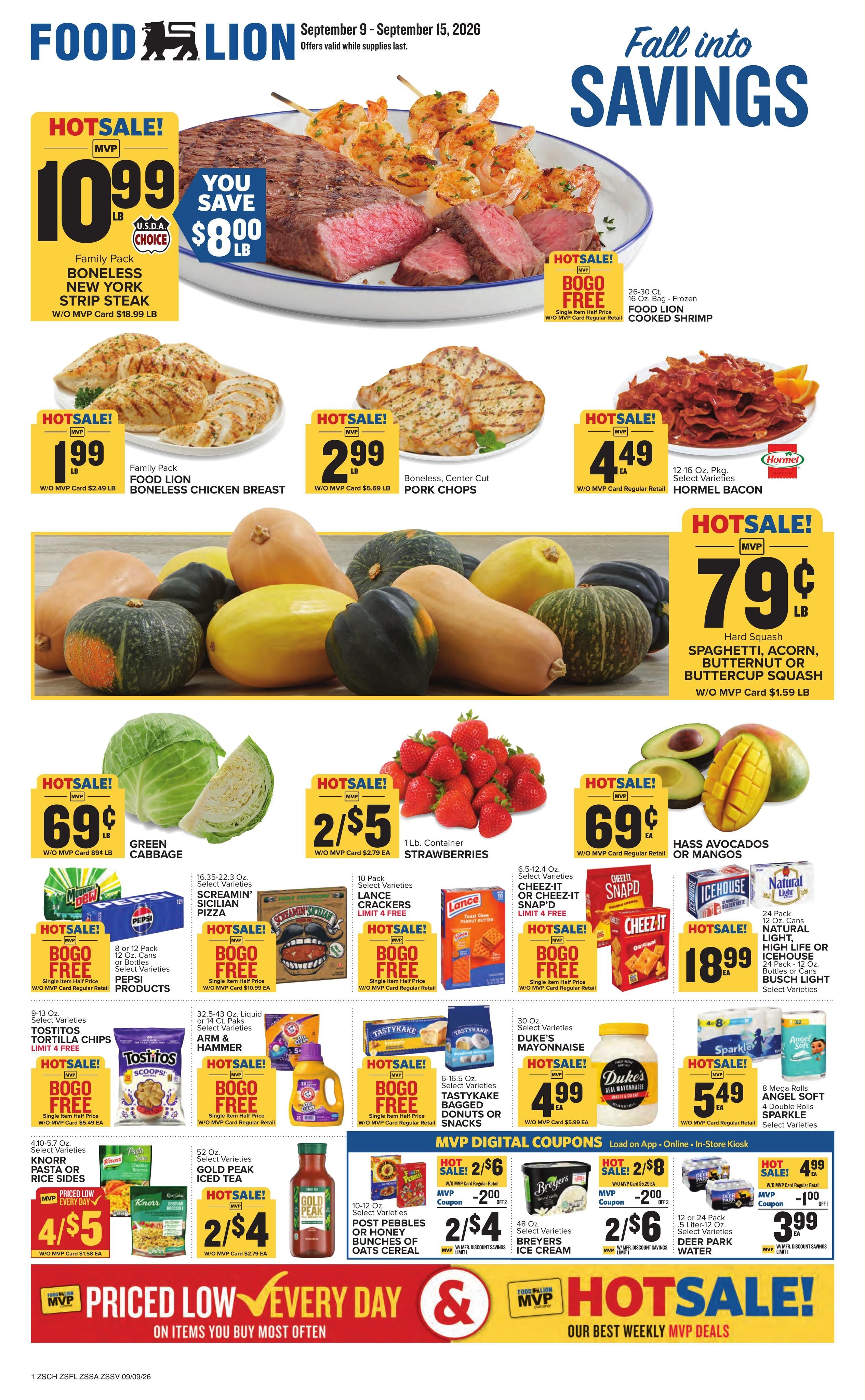 Food Lion (Estill Area, SC) Weekly Ad September 9 - 15, 2026
